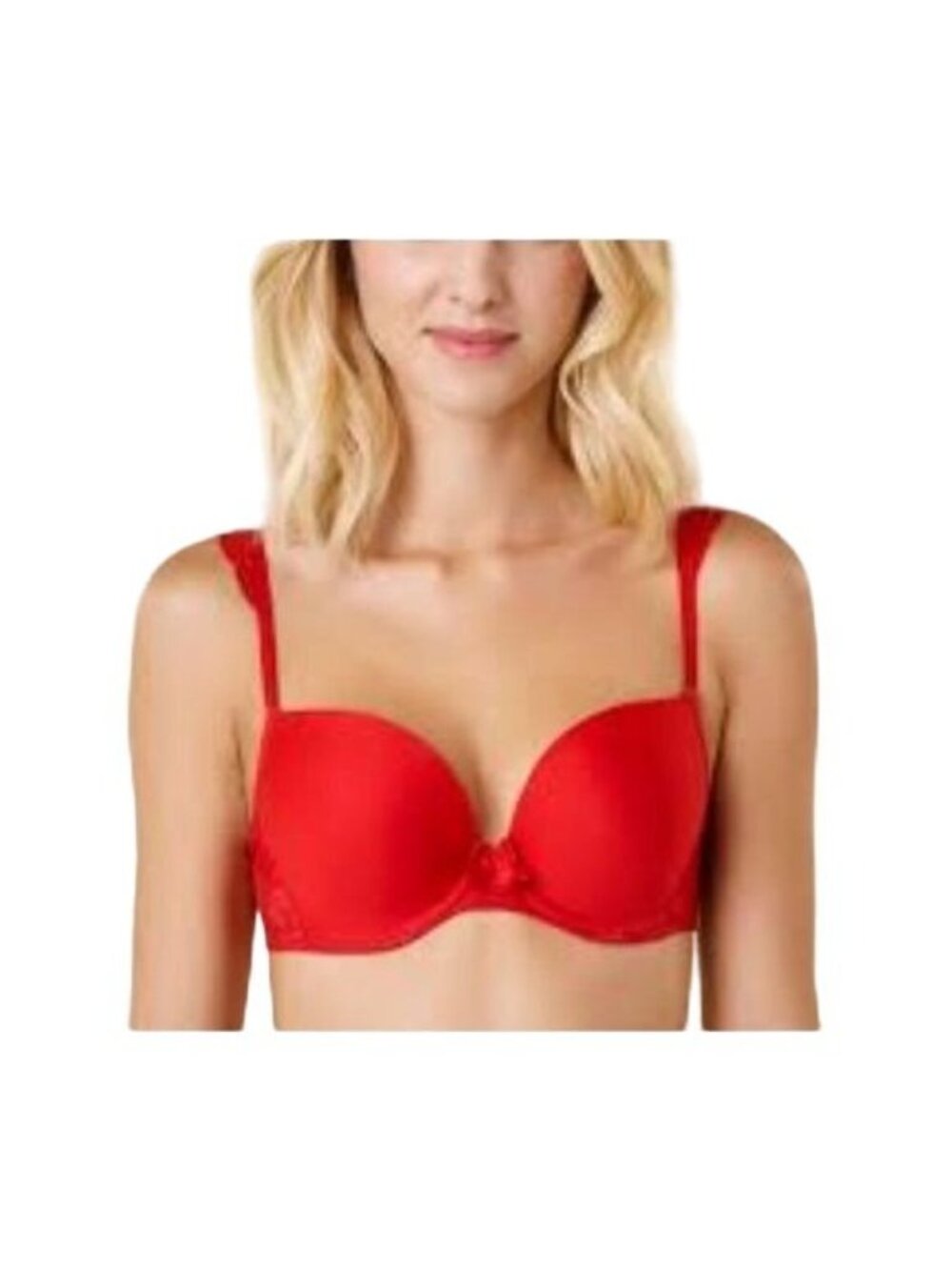 Passionata By Chantelle Red T-Shirt Bra With Lace Detail & Underwire